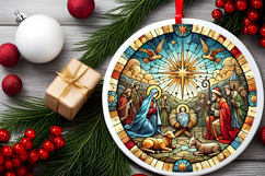 Round Christmass Ornament PNG Product Image 2