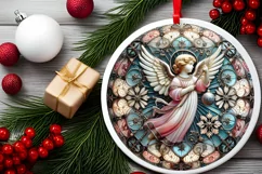 Round Christmas Ornament Sublimation|Clipart Product Image 1