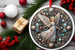 Round Christmas Ornament Sublimation|Clipart Product Image 1