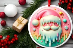 Round Christmas Ornament Sublimation|Clipart Product Image 1