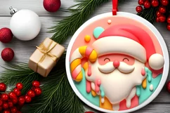 Round Christmas Ornament Sublimation|Clipart Product Image 1