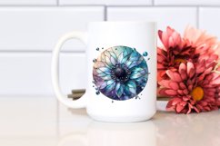Detailed Stained Anemone Shiny Round | Clipart Product Image 2