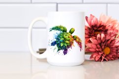 Abstract Turtle with Plant Leaves, PNG Product Image 2