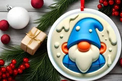 Round Christmas Ornament Sublimation|Clipart Product Image 1
