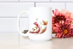 Cute Cat Tumbling with Snowflakes, Transparent PNG Product Image 2