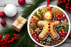 Round Christmass Ornament PNG Product Image 2