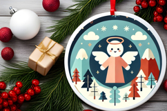 Round Christmass Ornament PNG Product Image 2