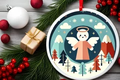 Round Christmas Ornament Sublimation|Clipart Product Image 1
