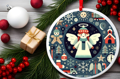 Round Christmass Ornament PNG Product Image 2