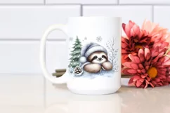 Cute Baby Sloth Christmas Tree PNG Product Image 2