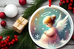 Round Christmas Ornament Sublimation|Clipart Product Image 1
