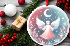 Round Christmas Ornament Sublimation|Clipart Product Image 1