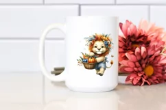 Baby Lion with Autumn Vegetables | Sublimation | Clipart Product Image 2
