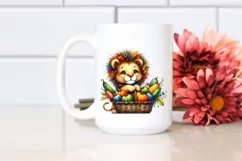 Baby Lion with Autumn Vegetables | Sublimation | Clipart Product Image 2