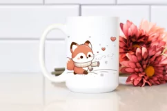 Cute Baby Fox Sleigh Ride PNG Product Image 2