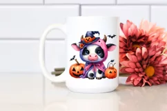 Cute Baby Cow Halloween Scene | Clipart Product Image 2