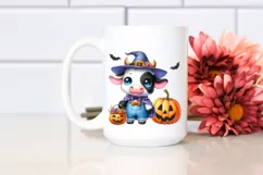 Cute Baby Cow Halloween Scene | Clipart Product Image 2