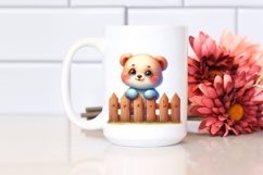 Colorful Watercolor Small Baby Bear | Sublimation Clipart Product Image 2