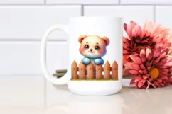 Colorful Watercolor Small Baby Bear | Sublimation Clipart Product Image 2