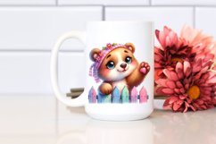 Colorful Watercolor Small Baby Bear | Sublimation Clipart Product Image 2