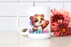 Colorful Watercolor Small Baby Bear | Sublimation Clipart Product Image 2