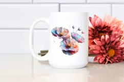 Abstract Glossy Poppy Watercolor Clipart Product Image 2