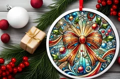 Round Christmas Ornament Sublimation|Clipart Product Image 1