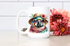 Funny Parrot Scarf Sunglasses Clipart Product Image 2