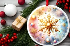 Round Christmas Ornament Sublimation|Clipart Product Image 2