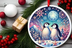 Round Christmas Ornament Sublimation|Clipart Product Image 2