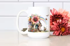Fairy House Autumn Scene Rainbow Clipart Product Image 2