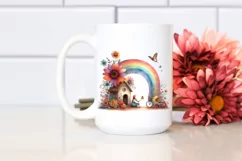 Fairy House Autumn Scene Rainbow Clipart Product Image 2