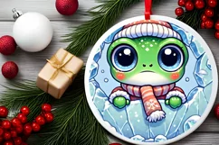 Round Christmas Ornament Sublimation|Clipart Product Image 1
