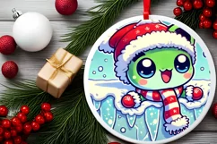 Round Christmas Ornament Sublimation|Clipart Product Image 1