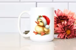 Cute Baby Duck with Santa Hat, Summer PNG Product Image 2