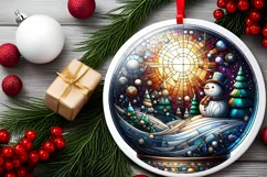 Round Christmas Ornament Sublimation|Clipart Product Image 1