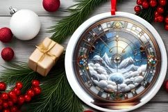 Round Christmas Ornament Sublimation|Clipart Product Image 1
