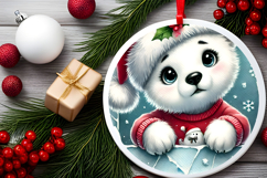 Round Christmass Ornament PNG Product Image 2