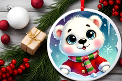 Round Christmass Ornament PNG Product Image 2