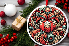 Round Christmass Ornament PNG Product Image 2
