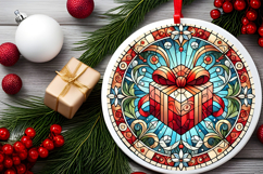 Round Christmass Ornament PNG Product Image 2