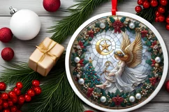 Round Christmas Ornament Sublimation|Clipart Product Image 1