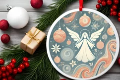 Round Christmas Ornament Sublimation|Clipart Product Image 1