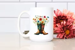 Colorful Cowboy Boots Flower Clipart Product Image 2
