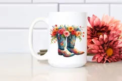 Colorful Cowboy Boots Flower Clipart Product Image 2