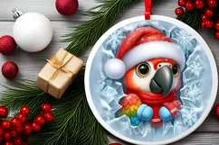 Round Christmas Ornament Sublimation|Clipart Product Image 2