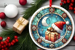 Round Christmas Ornament Sublimation|Clipart Product Image 1