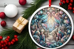 Round Christmas Ornament Sublimation|Clipart Product Image 2