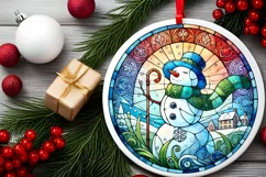 Round Christmas Ornament Sublimation|Clipart Product Image 1