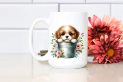 Cute Dog with Flowers PNG Product Image 2